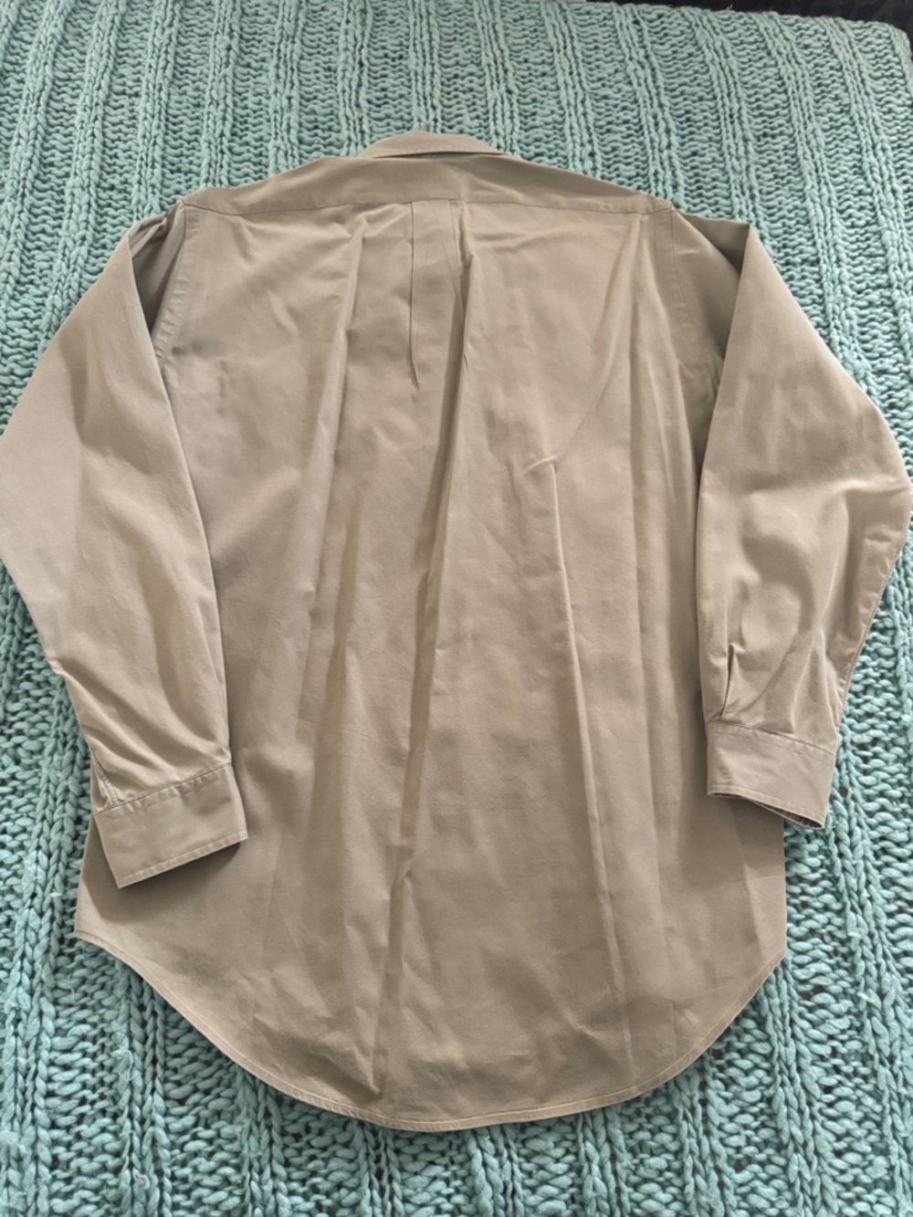 Polo by Ralph Lauren Men’s Khaki Button-Down Shirt with Navy Pony - Picture 3 of 3